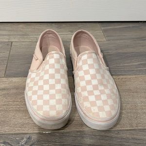 Pink Checkered Slip On Vans